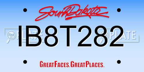 IB8T282 South Dakota License Plate
