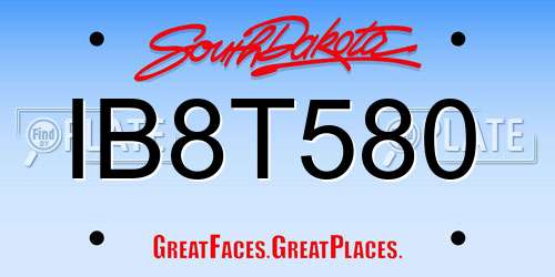 IB8T580 South Dakota License Plate