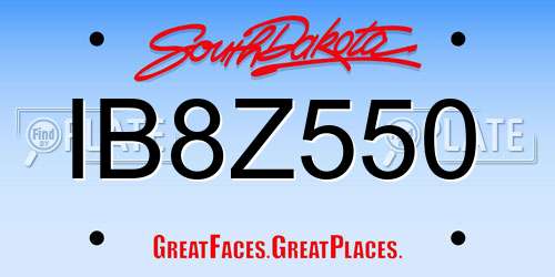IB8Z550 South Dakota License Plate