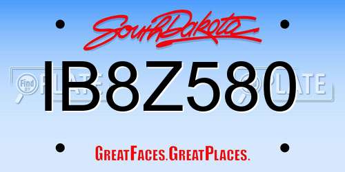 IB8Z580 South Dakota License Plate