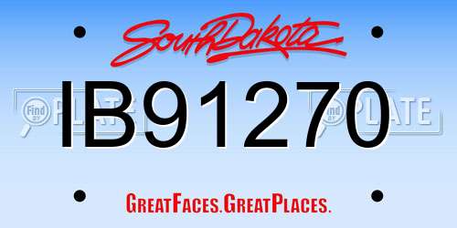 IB91270 South Dakota License Plate