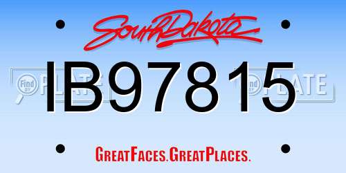 IB97815 South Dakota License Plate