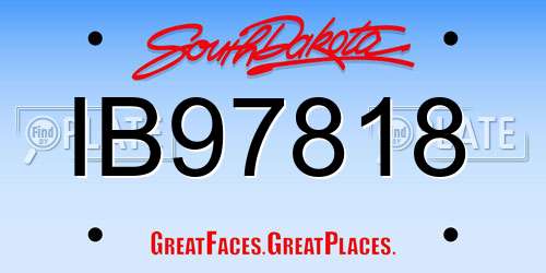 IB97818 South Dakota License Plate