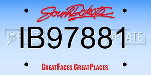 IB97881 South Dakota License Plate