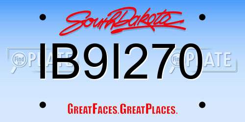 IB9I270 South Dakota License Plate