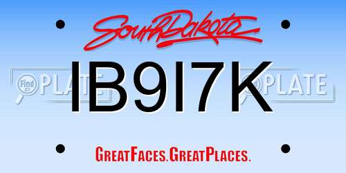 IB9I7K South Dakota License Plate