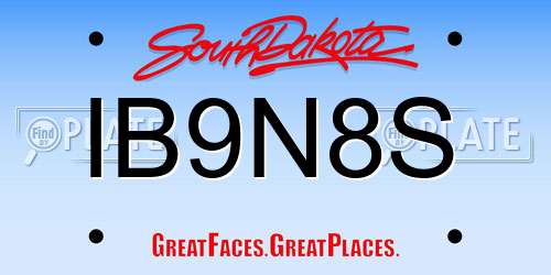 IB9N8S South Dakota License Plate