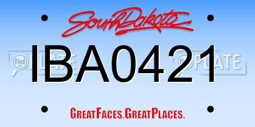 IBA0421 South Dakota License Plate