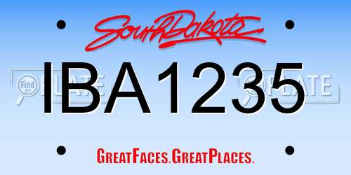 IBA1235 South Dakota License Plate