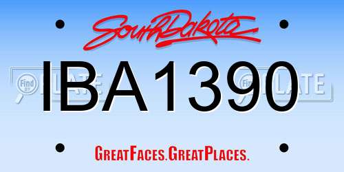 IBA1390 South Dakota License Plate