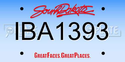 IBA1393 South Dakota License Plate
