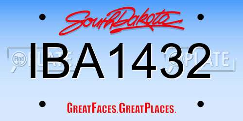 IBA1432 South Dakota License Plate