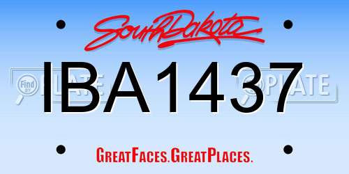 IBA1437 South Dakota License Plate