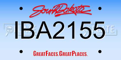 IBA2155 South Dakota License Plate
