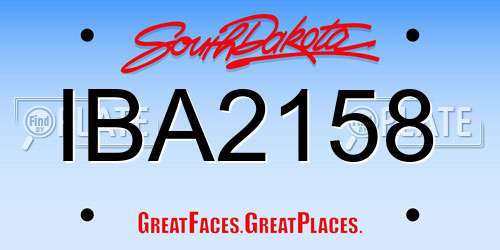 IBA2158 South Dakota License Plate
