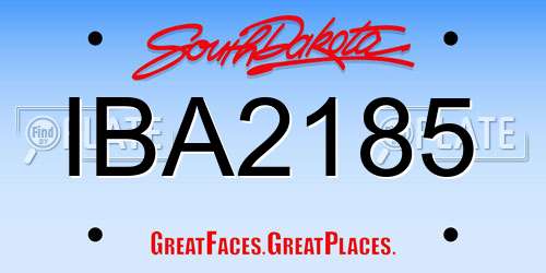 IBA2185 South Dakota License Plate