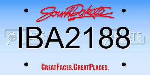 IBA2188 South Dakota License Plate