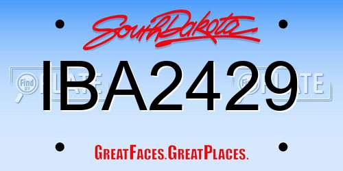 IBA2429 South Dakota License Plate