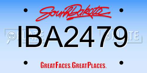 IBA2479 South Dakota License Plate