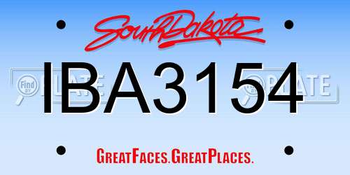 IBA3154 South Dakota License Plate
