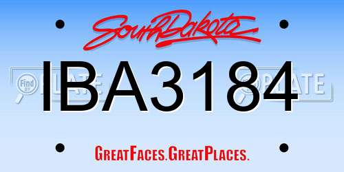 IBA3184 South Dakota License Plate