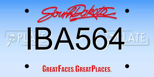 IBA564 South Dakota License Plate