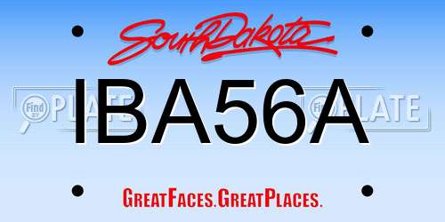 IBA56A South Dakota License Plate
