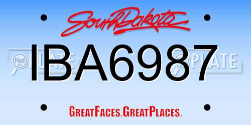 IBA6987 South Dakota License Plate