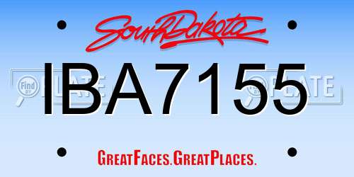 IBA7155 South Dakota License Plate