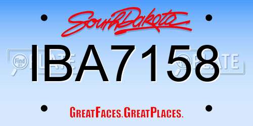 IBA7158 South Dakota License Plate