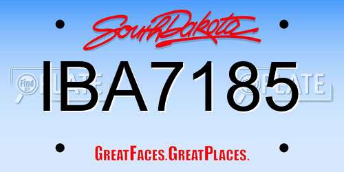 IBA7185 South Dakota License Plate