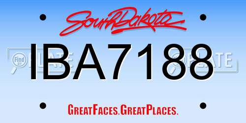 IBA7188 South Dakota License Plate