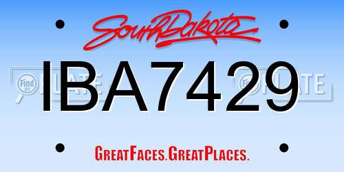IBA7429 South Dakota License Plate