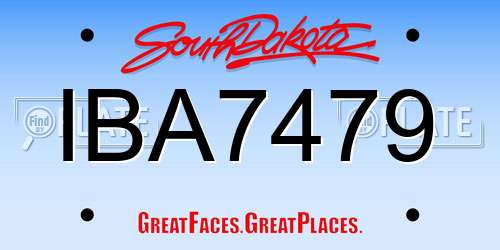 IBA7479 South Dakota License Plate