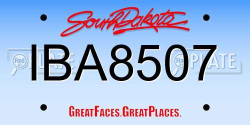 IBA8507 South Dakota License Plate