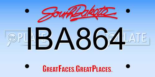 IBA864 South Dakota License Plate