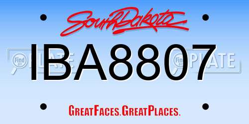 IBA8807 South Dakota License Plate