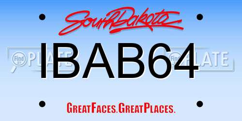 IBAB64 South Dakota License Plate