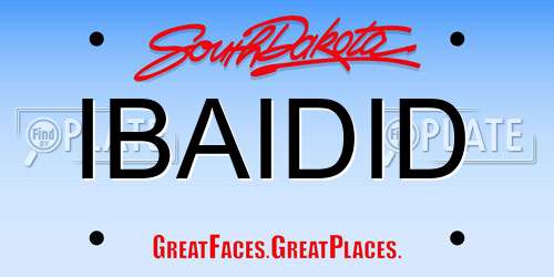 IBAIDID South Dakota License Plate