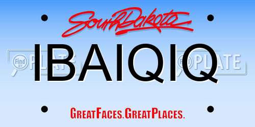 IBAIQIQ South Dakota License Plate