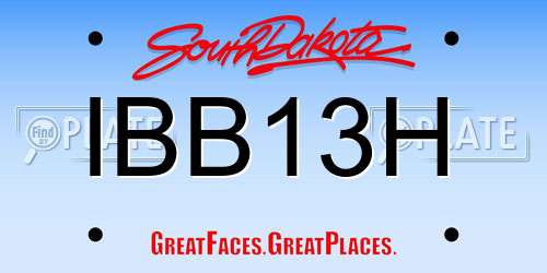 IBB13H South Dakota License Plate