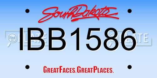 IBB1586 South Dakota License Plate