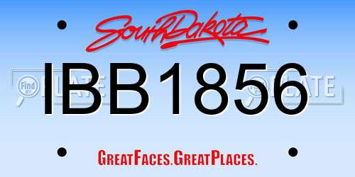 IBB1856 South Dakota License Plate