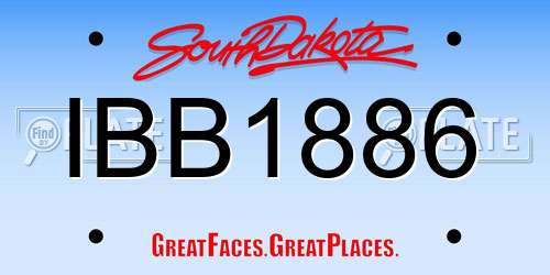 IBB1886 South Dakota License Plate