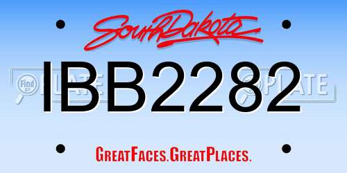 IBB2282 South Dakota License Plate