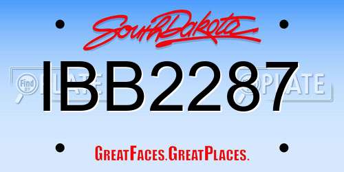 IBB2287 South Dakota License Plate