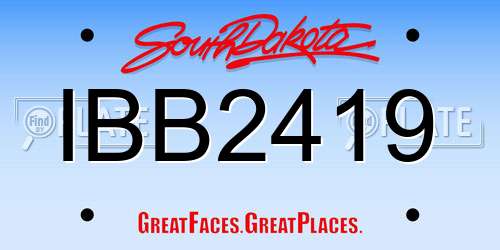 IBB2419 South Dakota License Plate