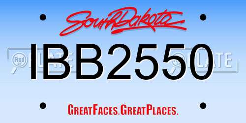 IBB2550 South Dakota License Plate