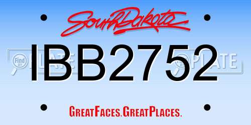 IBB2752 South Dakota License Plate