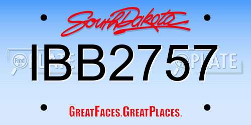IBB2757 South Dakota License Plate